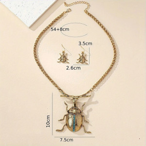 Collana Scarabeo Eleganza Reale – Set Dorato con Orecchini