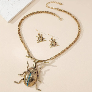 Skarabäus Schmuckset Gold | Halskette & Ohrringe "Königlich"