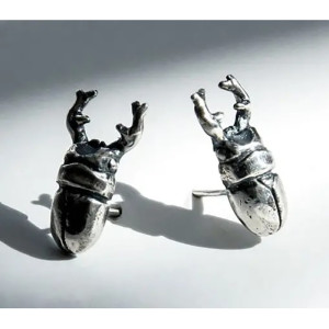 Boucles d'oreilles Scarabée Titan Uniques | Argent Vieilli