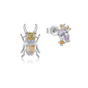 Boucles d'Oreilles Scarabée Royal | Bijou Asymétrique Argent 925