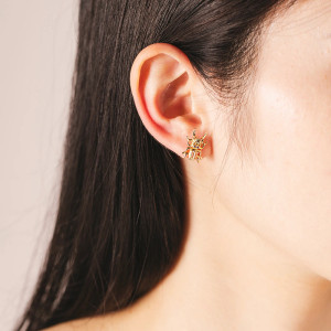 Boucles d'Oreilles Scarabée Royal | Bijou Asymétrique Argent 925