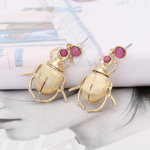 Boucles d'Oreilles Scarabée Royal Rubis – Bijou Or & Pierre