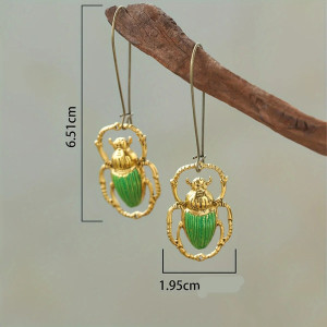 Enchanted Emerald Scarab Earrings – Green & Gold Nature Jewelry