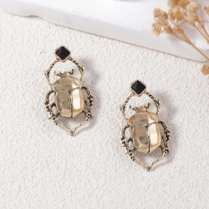 Royal Dark Scarab Earrings | Unique Symbolic Jewelry Gift