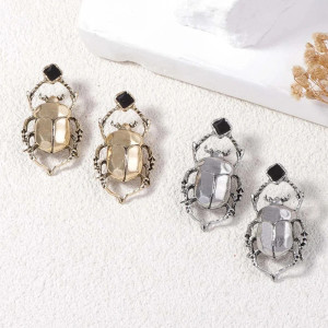 Royal Dark Scarab Earrings | Unique Symbolic Jewelry Gift