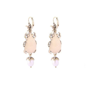 Boucles d'Oreilles Scarabée Nacre d'Ormeau - Bijou Unique