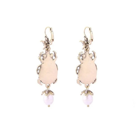 Starry Abalone Scarab Earrings – Unique Celestial Jewelry