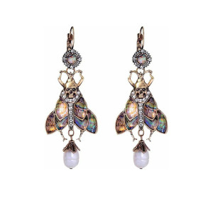 Boucles d'Oreilles Scarabée - Bijou Insecte Vintage & Chic