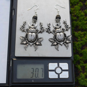 Boucles d'oreilles Scarabée Botanique | Bijou Mystique Femme