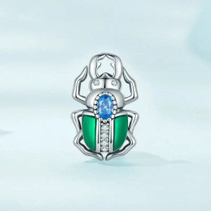 Mystic Azure Scarab Beetle Charm 925 Silver – Elegant Gift
