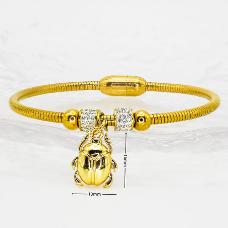 Bracelet Scarabée Doré Éclat Divin – Bijou Solaire & Élégant