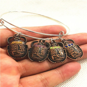 Vintage Egyptian Scarab Charm Bracelet | Unique Spiritual Gift