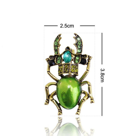 Skarabäus-Brosche Smaragd-Kaiser – Einzigartiger Insektenschmuck