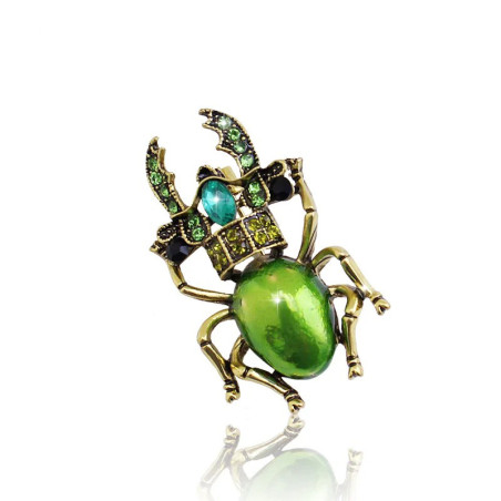 "Emerald Emperor" Scarab Beetle Brooch | Unique Insect Pin