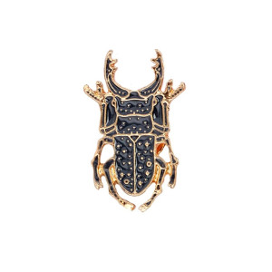 Spilla Scarabeo "Nero Imperiale" – Gioiello Smaltato e Simbolico