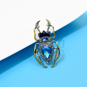 Broche Scarabée Vintage Saphir Royal | Bijou porte-bonheur