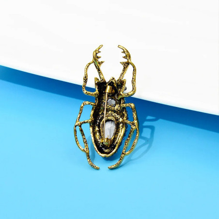 Broche Scarabée Vintage Saphir Royal | Bijou porte-bonheur