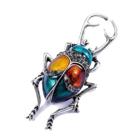 Broche Scarabée Vintage | Bijou Insecte Coloré & Unique