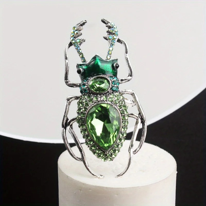 Spilla Scarabeo Smeraldo | Gioiello Unico Idea Regalo Donna