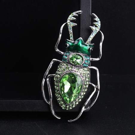Spilla Scarabeo Smeraldo | Gioiello Unico Idea Regalo Donna
