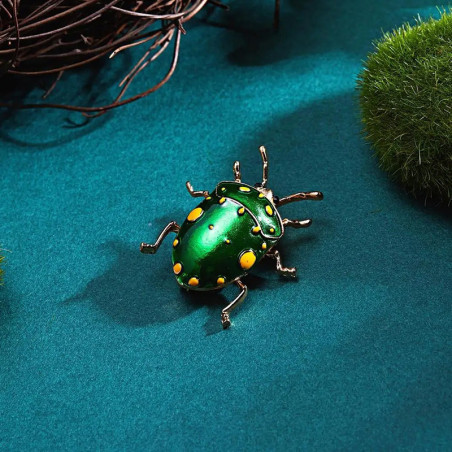 Broche Scarabée Cosmique Émaillée | Idée Cadeau Bijou Insecte