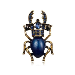 Broche Scarabée Saphir | Bijou Insecte Bleu Roi Unique