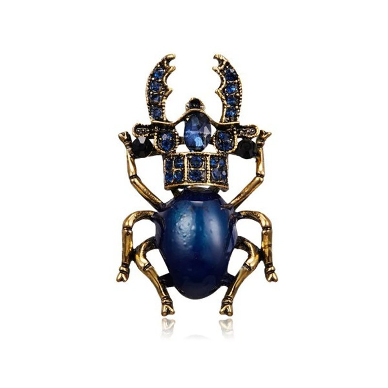 Sapphire Beetle Brooch | Unique Royal Blue Insect Pin