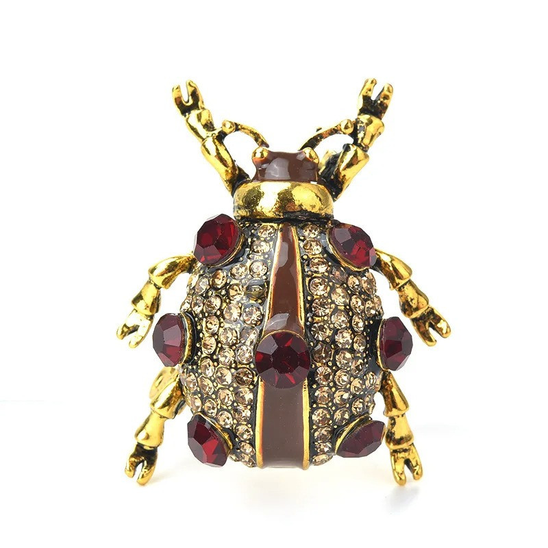 Broche Scarabée Grenat | Bijou Style Vintage Unique