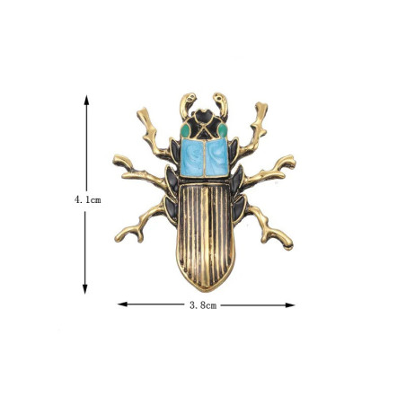 Pharaoh Scarab Brooch – Egyptian Jewelry in Gold & Turquoise