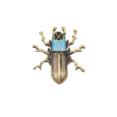 Pharaoh Scarab Brooch – Egyptian Jewelry in Gold & Turquoise