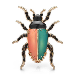 Broche Scarabée Pastel en Émail | Bijou Insecte Original