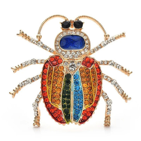 Broche Escarabajo Arcoíris – Joya Multicolor Brillante