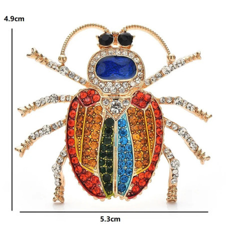 Regenbogen-Skarabäus-Brosche – Bunter funkelnder Schmuck