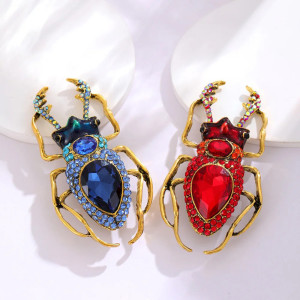 Broche Scarabée Joyau Royal | Bijou Doré Rubis ou Saphir