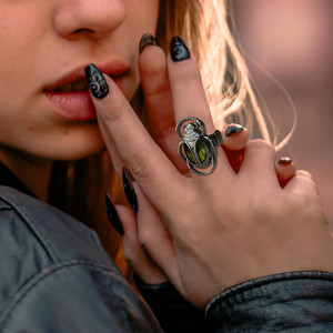 Bague Scarabée Éclat d'Olive | Bijou Vintage Égyptien