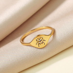 Bague Scarabée Gravée | Bijou Minimaliste Or & Argent