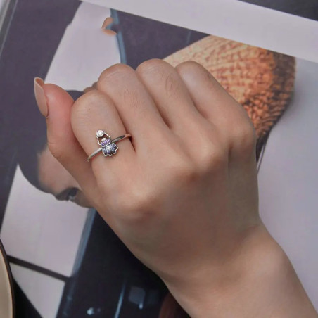Bague Scarabée Éclat Boréal | Ajustable en Argent 925