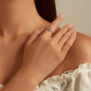 Bague Scarabée Éclat Boréal | Ajustable en Argent 925