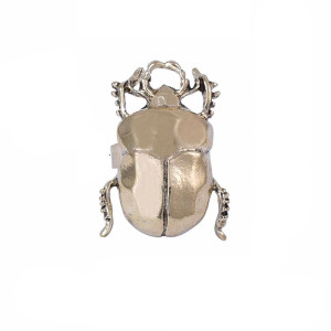 Bague Lucane Mystique – Bijou Insecte Noir ou Or Cadeau