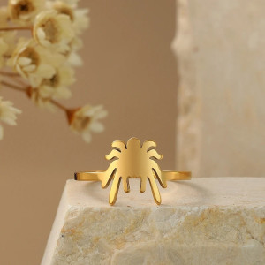 Bague Scarabée Silhouette Minimaliste – Bijou Acier Élégant