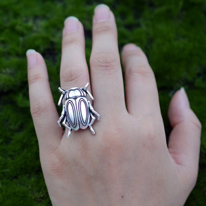Bague Scarabée Forêt Enchantée | Bijou Insecte Vintage
