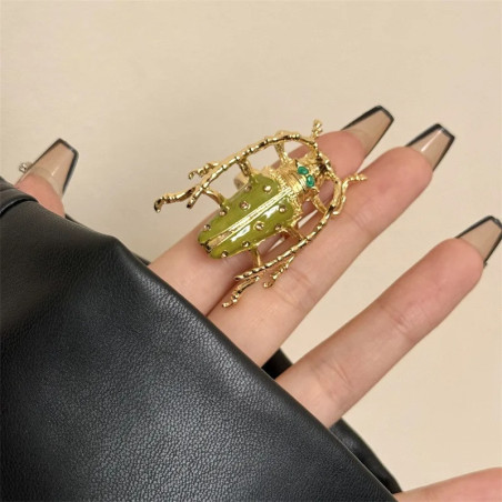 Broche Scarabée Unique | Bijou Plaqué Or - Cadeau Femme
