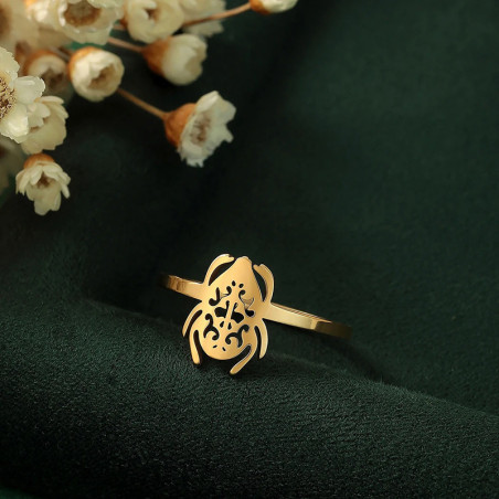 Bague Scarabée Arabesque Unique | Bijou Or & Argent