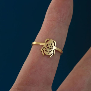 Bague Scarabée Arabesque Unique | Bijou Or & Argent