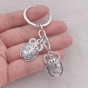 Vintage Egyptian Double Scarab Keychain | Unique Amulet Gift