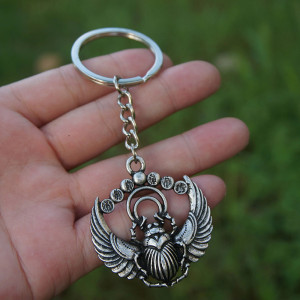 Porte-clés Scarabée Lune Argent | Idée Cadeau Mystique Femme