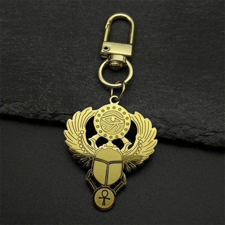 Divine Trinity Scarab Keychain – Egyptian Talisman in 3 Colors