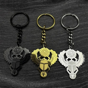 Porte-clés Scarabée Trinité Divine – Talisman Égyptien 3 Couleurs