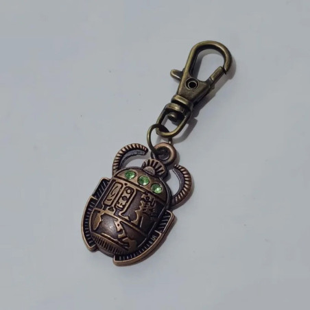 Porte-clés Scarabée Émeraude Antique | Cadeau Égyptien Unique