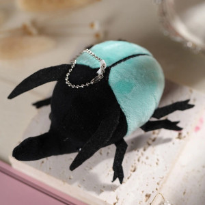 Black Mint Beetle Plush Keychain – Cute & Unique Gift Idea